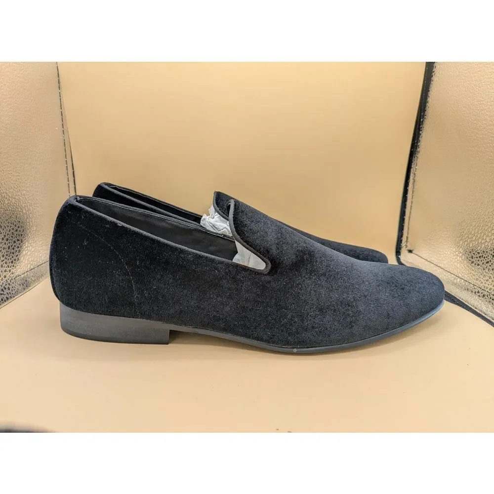 Steve Madden Laight Black Velvet Mens Slip On size 10 Loafer Dress Shoe